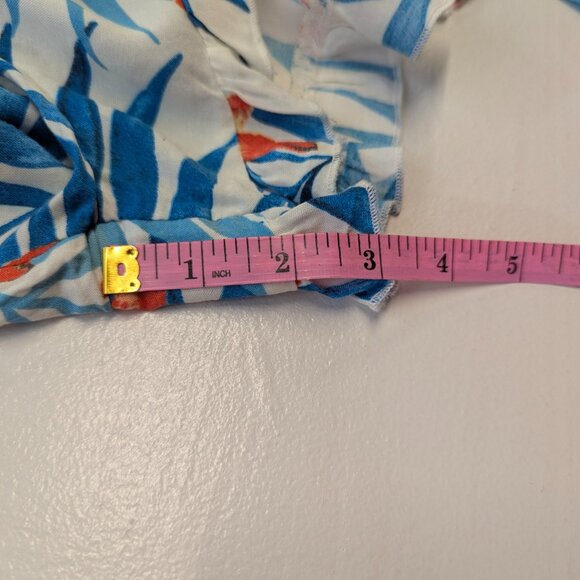 Rip Curl Size Small Tropical Ruffled Shorts Turquoise/Orange - Picture 7 of 11